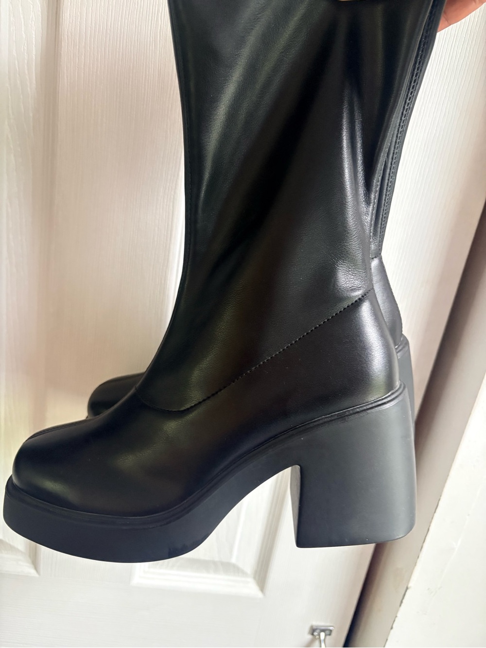 Women’s Black Platform Block Heel Boots